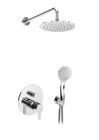 Система скрытого монтажа Bruma Leaf на 2 потока Set 167 130 1 CR, верхний душ 250мм Chrome